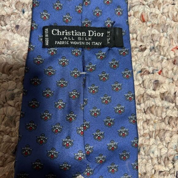Dior Christian Dior Designer Blue 100% Silk Tie - Picture 4 of 4